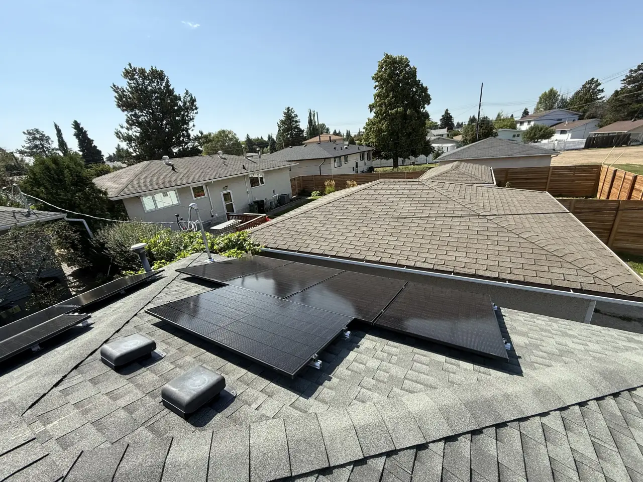 Completed solar installation on a St. Albert home