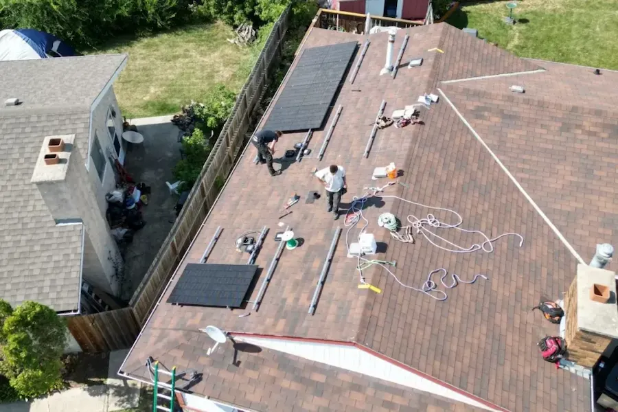 Solar Panel Installation Edmonton crew installing panels on a residential rooftop