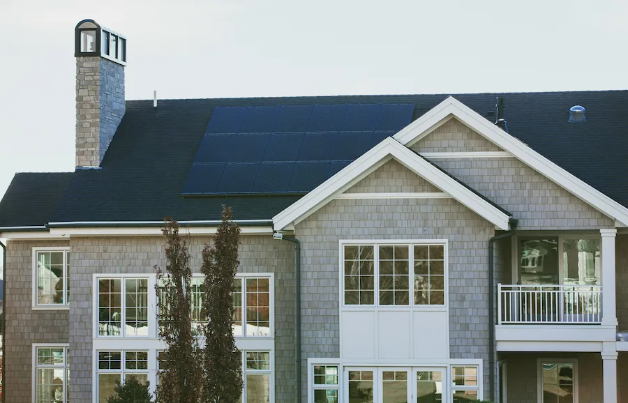Home with solar panels installed on roof in Edmonton